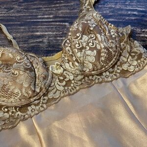 Victoria’s Secret Elegant Lace Trimmed Satin Chemise